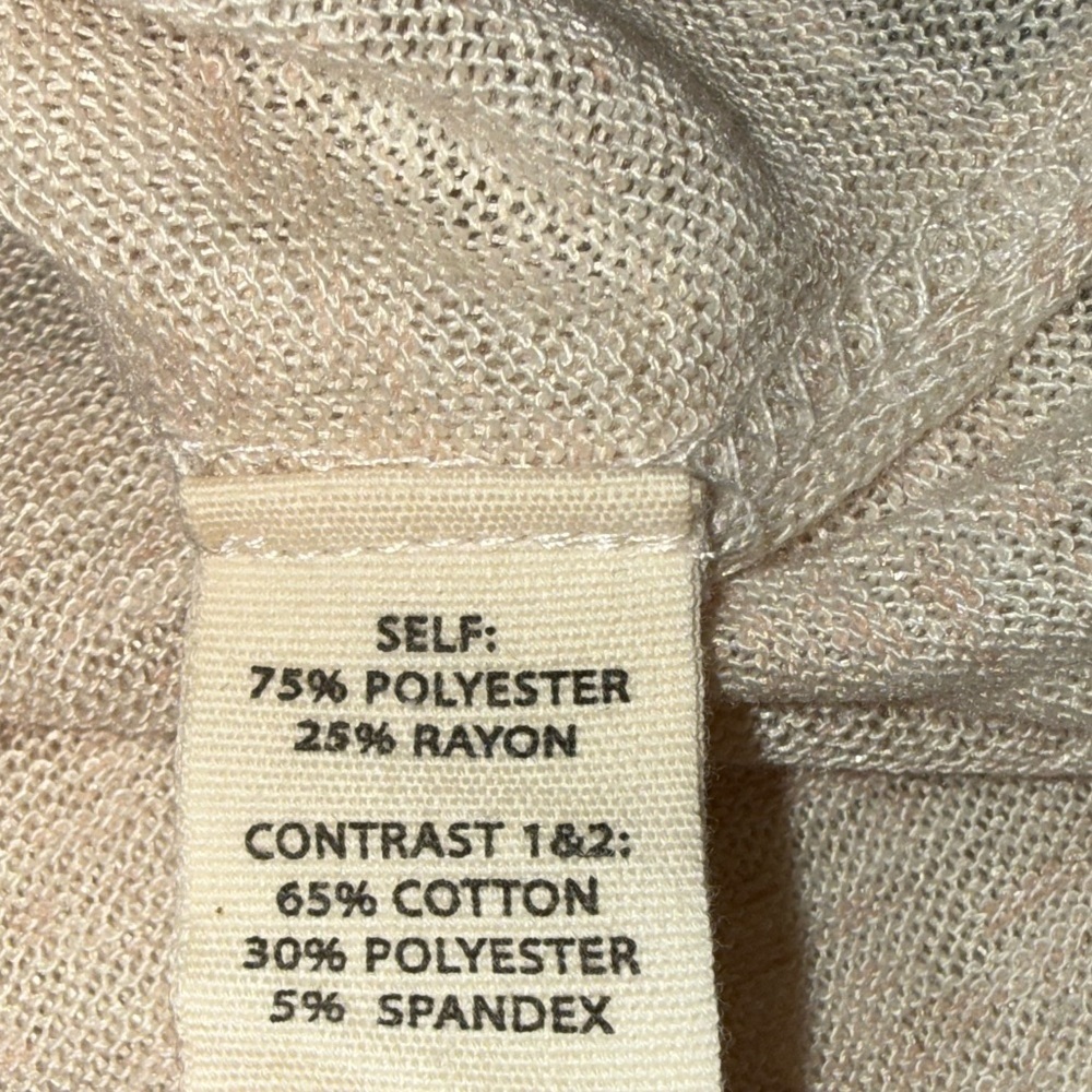 Gilded Intent Colorblock Waffle Knit Henley Top Size Small Cream Rust Raglan - Picture 8 of 8
